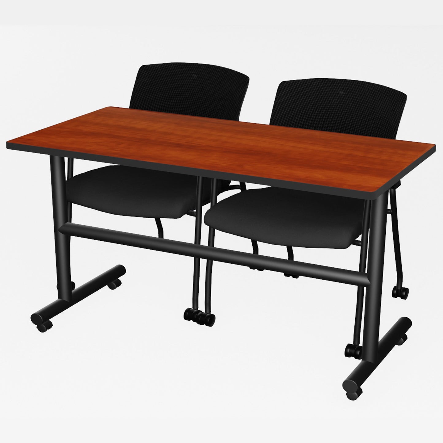 Regency Kobe Flip - Top Training Table & 2 Knight Mesh Chairs 48"W x 24"D x 29"H (REG - MKFT4824 - KNM) - SchoolOutlet