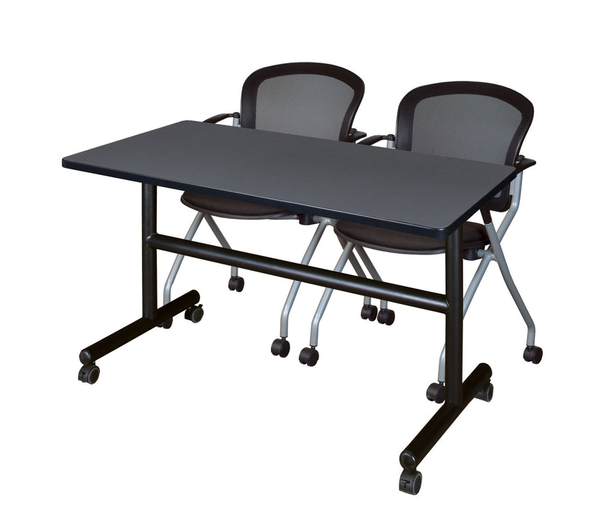 Regency Kobe Flip - Top Training Table & 2 Cadence Nesting Chairs Set 48"W x 24"D x 29"H (REG - MKFT4824 - CAD) - SchoolOutlet