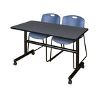 Regency Kobe Flip - Top Training Table & 2 Zeng Stack Chairs Set 48