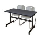 Regency Kobe Flip - Top Training Table & 2 Zeng Stack Chairs Set 48
