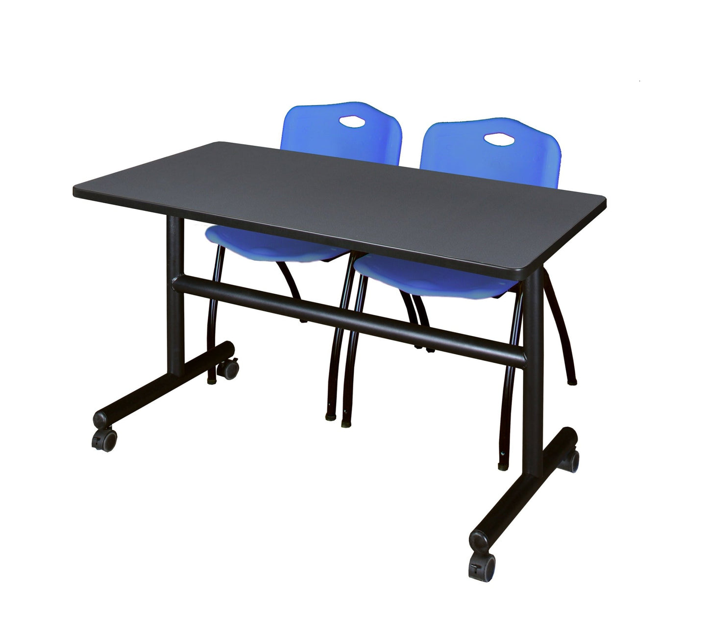 Regency Kobe Flip - Top Training Table & 2 M Stack Chairs 48"W x 24"D x 29"H (REG - MKFT4824 - 2M) - SchoolOutlet