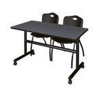 Regency Kobe Flip - Top Training Table & 2 M Stack Chairs 48