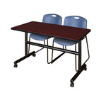 Regency Kobe Flip - Top Training Table & 2 Zeng Stack Chairs Set 48