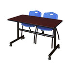 Regency Kobe Flip - Top Training Table & 2 M Stack Chairs 48