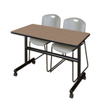 Regency Kobe Flip - Top Training Table & 2 Zeng Stack Chairs Set 48
