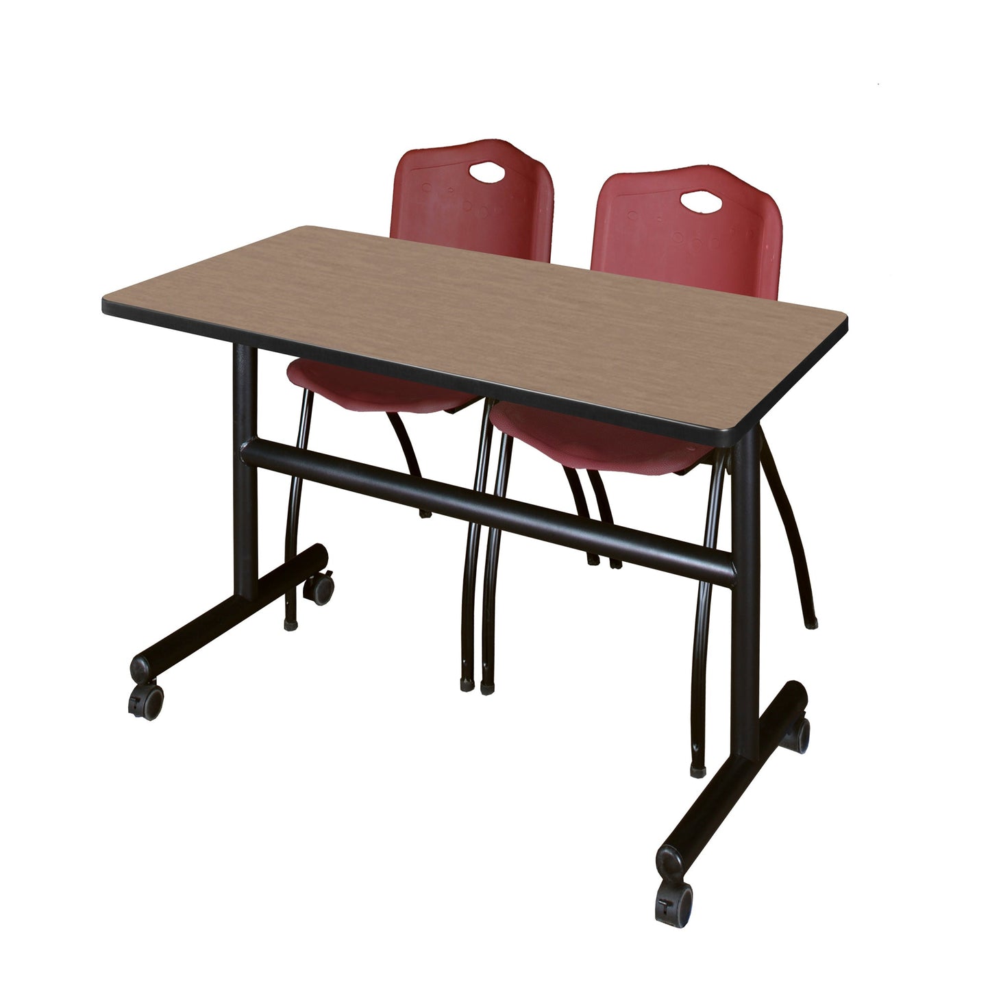 Regency Kobe Flip - Top Training Table & 2 M Stack Chairs 48"W x 24"D x 29"H (REG - MKFT4824 - 2M) - SchoolOutlet