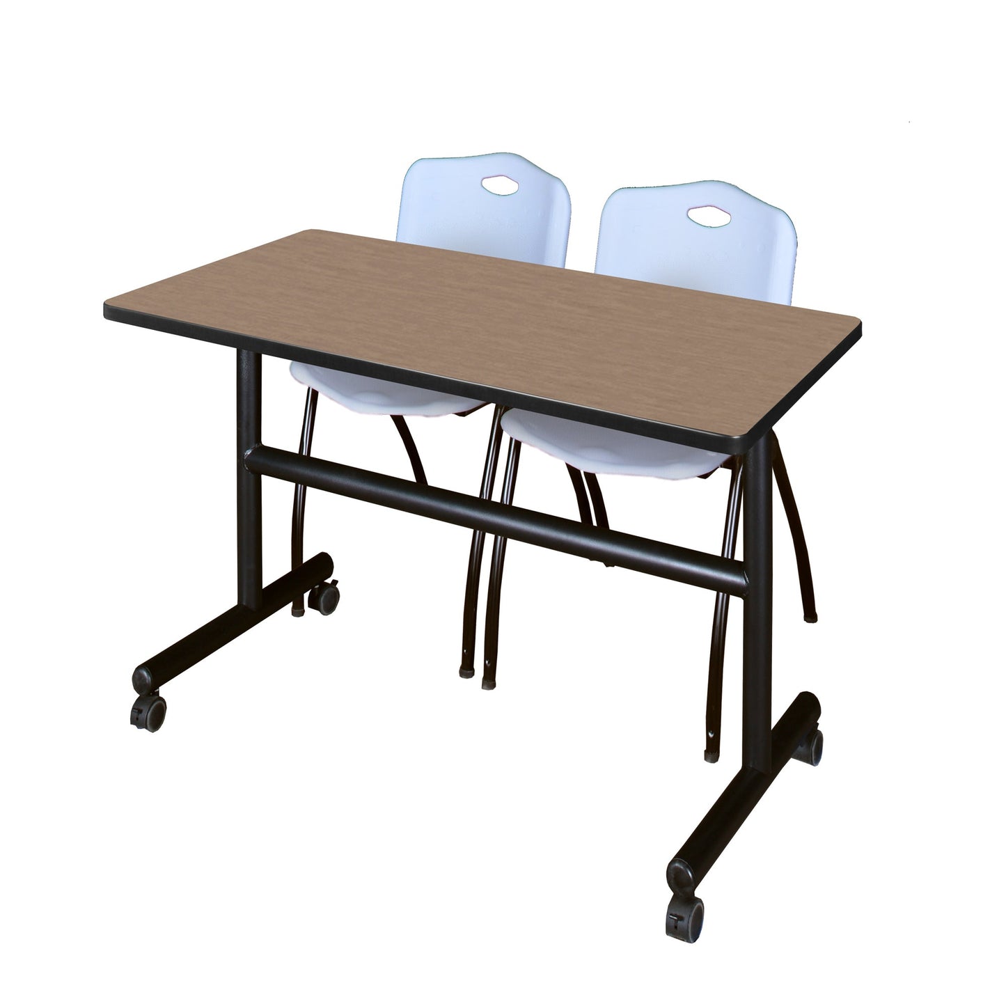 Regency Kobe Flip - Top Training Table & 2 M Stack Chairs 48"W x 24"D x 29"H (REG - MKFT4824 - 2M) - SchoolOutlet