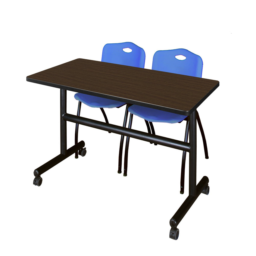 Regency Kobe Flip - Top Training Table & 2 M Stack Chairs 48"W x 24"D x 29"H (REG - MKFT4824 - 2M) - SchoolOutlet