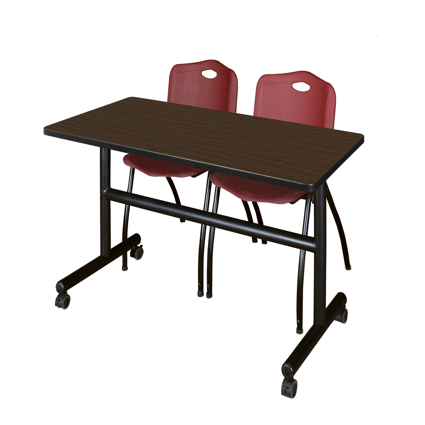 Regency Kobe Flip - Top Training Table & 2 M Stack Chairs 48"W x 24"D x 29"H (REG - MKFT4824 - 2M) - SchoolOutlet