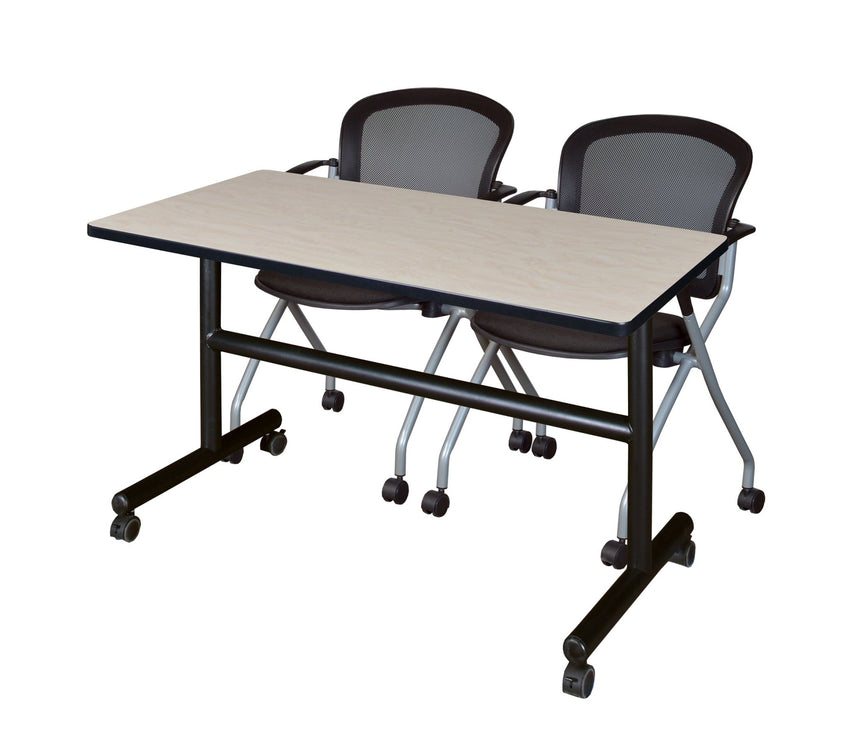 Regency Kobe Flip - Top Training Table & 2 Cadence Nesting Chairs Set 48"W x 24"D x 29"H (REG - MKFT4824 - CAD) - SchoolOutlet