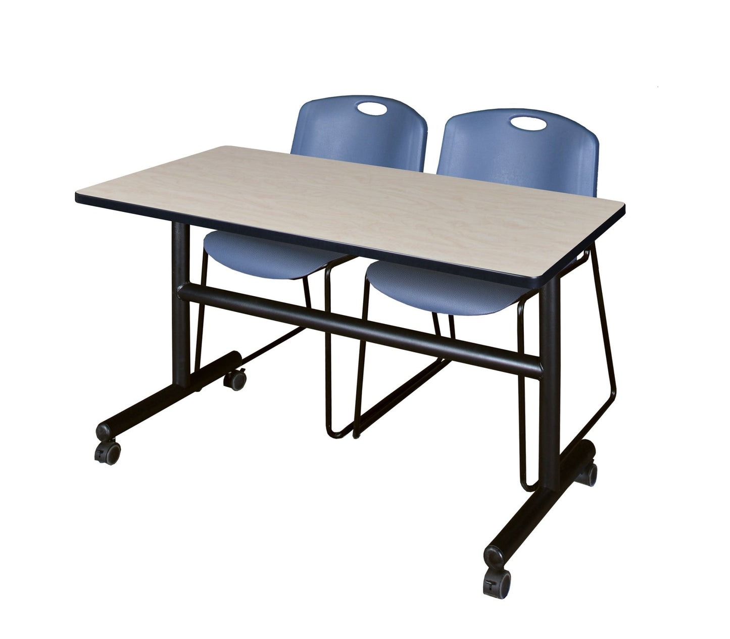 Regency Kobe Flip - Top Training Table & 2 Zeng Stack Chairs Set 48"W x 24"D x 29"H (REG - MKFT4824 - ZNG) - SchoolOutlet