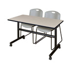 Regency Kobe Flip - Top Training Table & 2 Zeng Stack Chairs Set 48