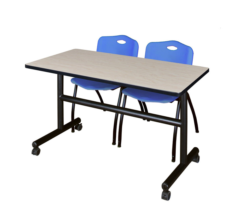 Regency Kobe Flip - Top Training Table & 2 M Stack Chairs 48"W x 24"D x 29"H (REG - MKFT4824 - 2M) - SchoolOutlet