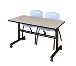Regency Kobe Flip - Top Training Table & 2 M Stack Chairs 48