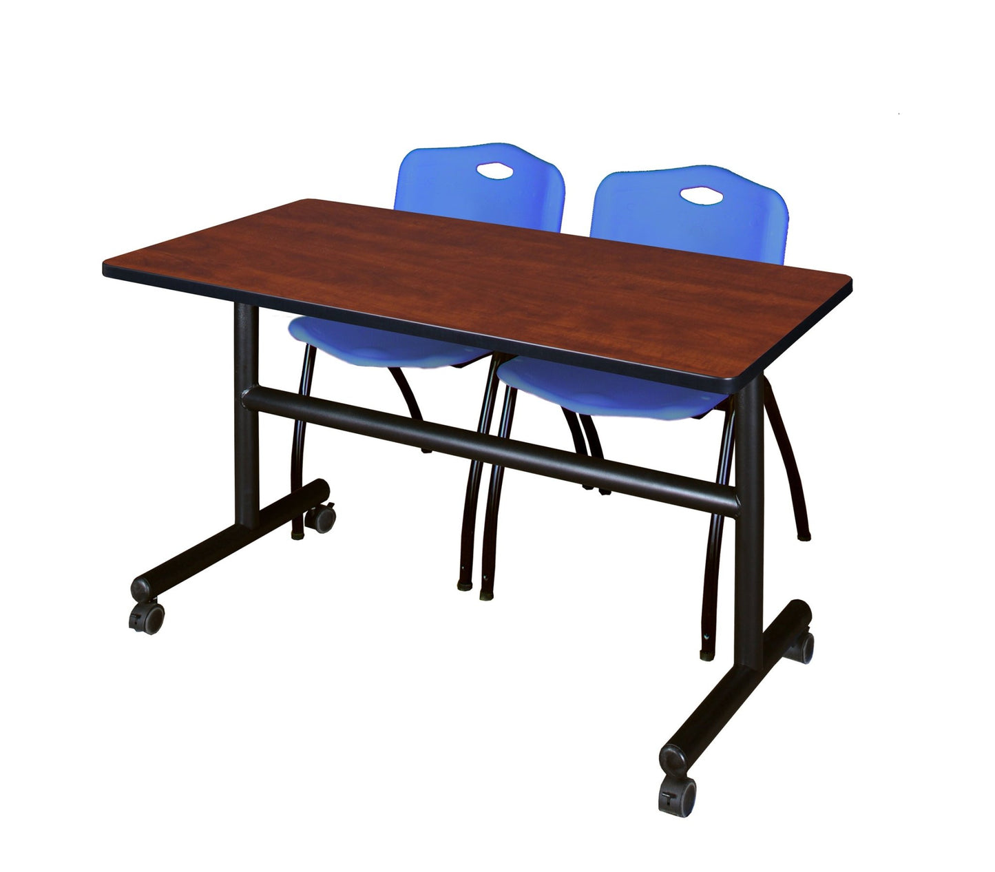 Regency Kobe Flip - Top Training Table & 2 M Stack Chairs 48"W x 30"D x 29"H (REG - MKFT4830 - 2M) - SchoolOutlet