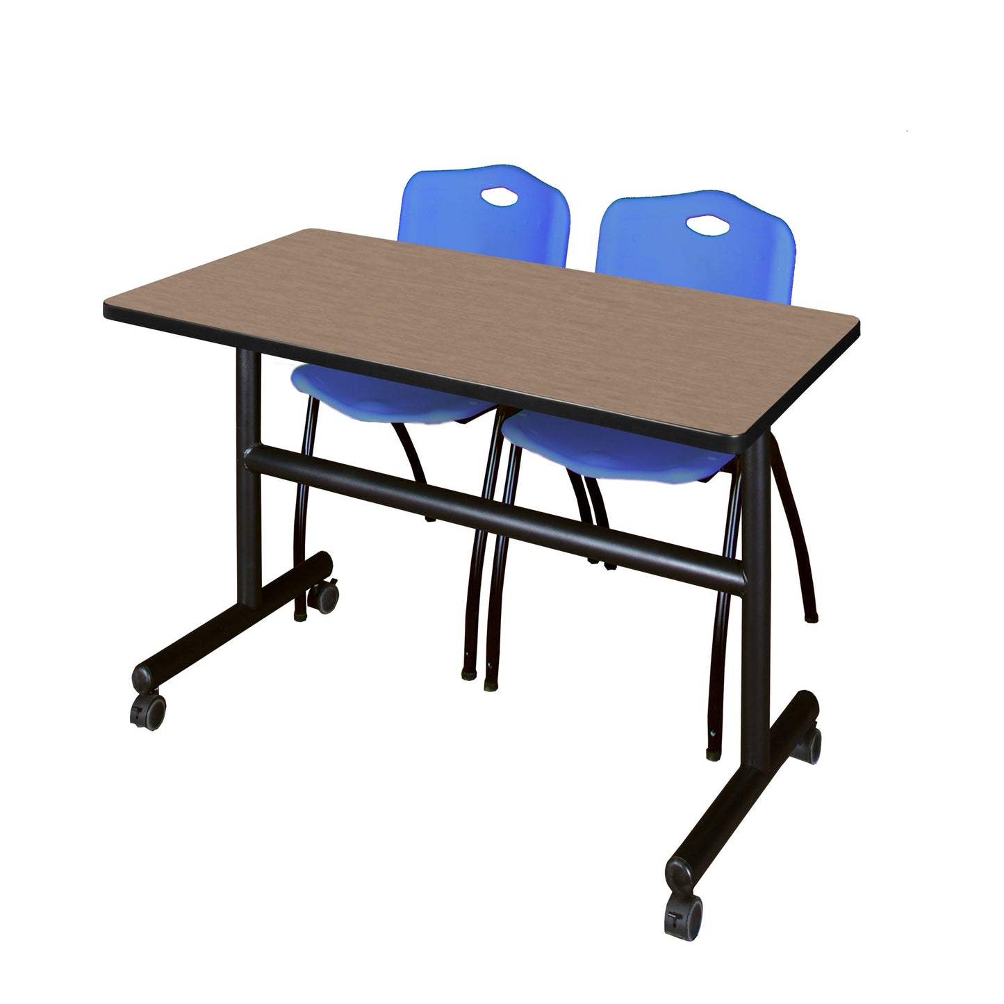 Regency Kobe Flip - Top Training Table & 2 M Stack Chairs 48"W x 30"D x 29"H (REG - MKFT4830 - 2M) - SchoolOutlet