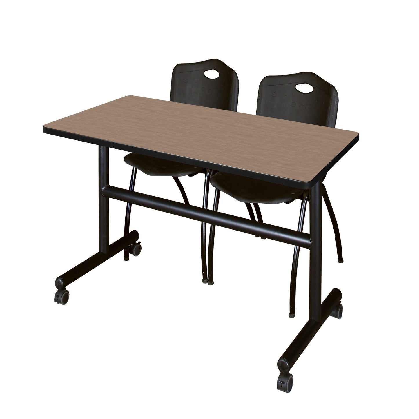 Regency Kobe Flip - Top Training Table & 2 M Stack Chairs 48"W x 30"D x 29"H (REG - MKFT4830 - 2M) - SchoolOutlet