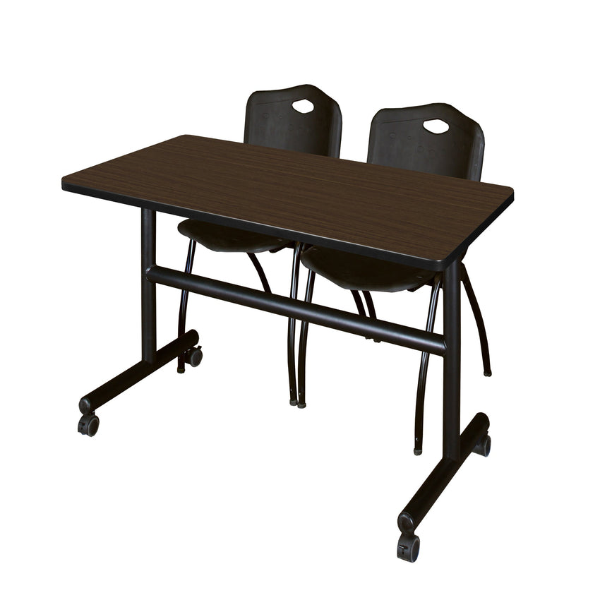 Regency Kobe Flip - Top Training Table & 2 M Stack Chairs 48"W x 30"D x 29"H (REG - MKFT4830 - 2M) - SchoolOutlet