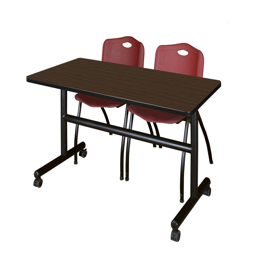 Regency Kobe Flip - Top Training Table & 2 M Stack Chairs 48"W x 30"D x 29"H (REG - MKFT4830 - 2M) - SchoolOutlet