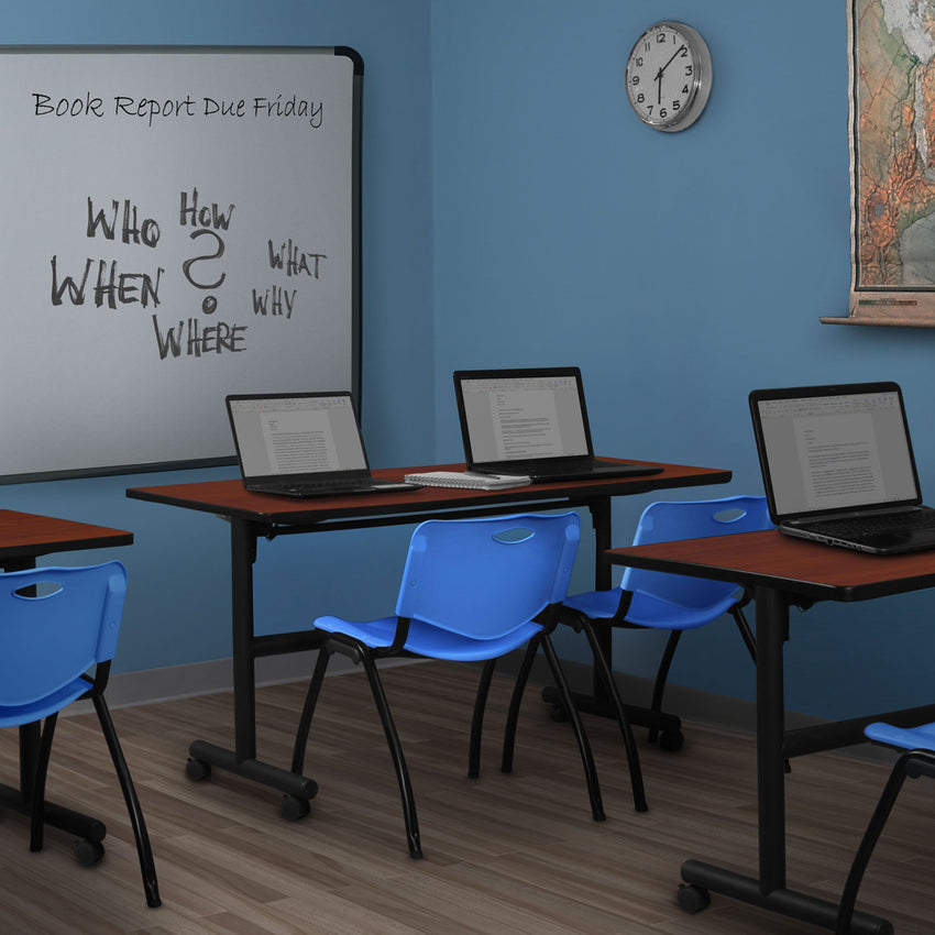 Regency Kobe Flip - Top Training Table & 2 M Stack Chairs 60"W x 24"D x 29"H (REG - MKFT6024 - 2M) - SchoolOutlet