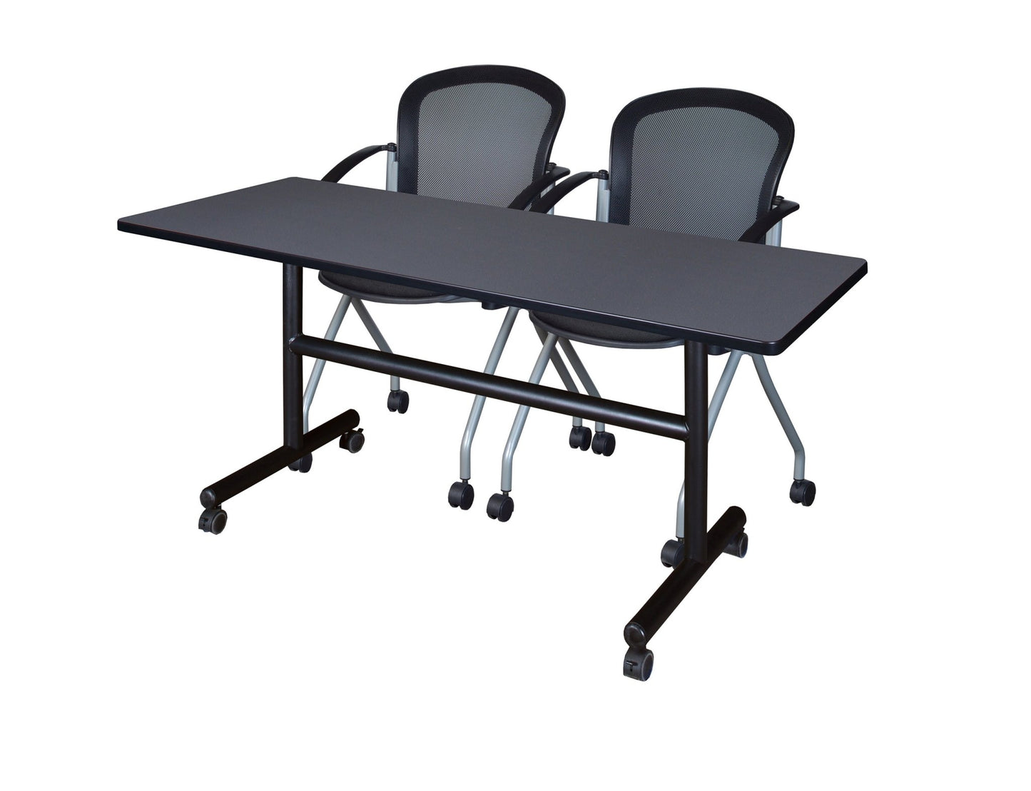 Regency Kobe Flip - Top Training Table & 2 Cadence Nesting Chairs 60"W x 24"D x 29"H (REG - MKFT6024 - CAD) - SchoolOutlet