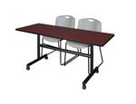 Regency Kobe Flip - Top Training Table & 2 Zeng Stack Chairs 60
