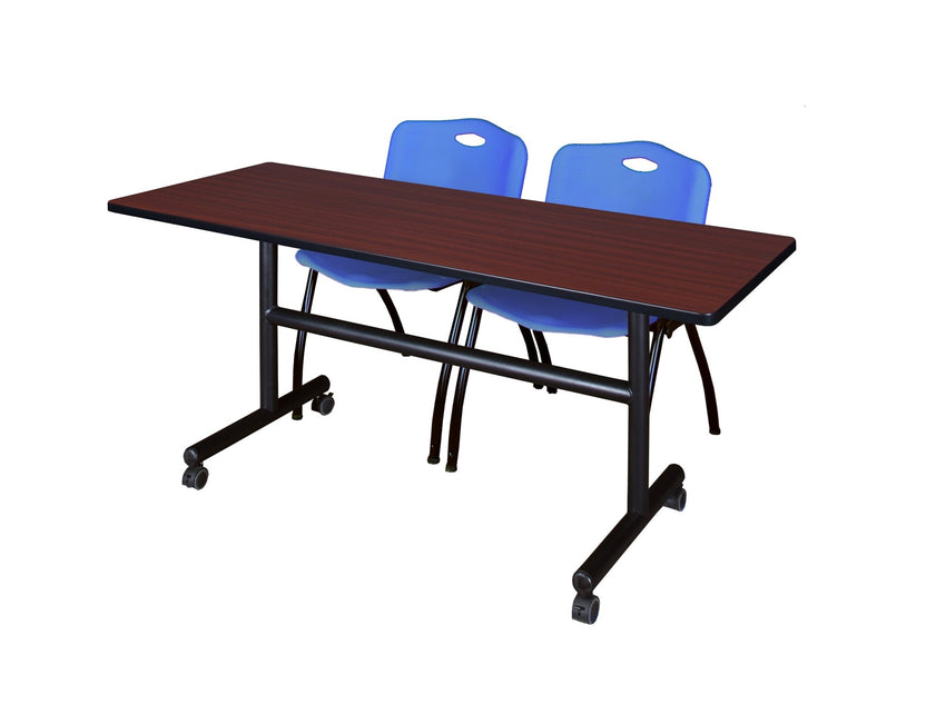 Regency Kobe Flip - Top Training Table & 2 M Stack Chairs 60"W x 24"D x 29"H (REG - MKFT6024 - 2M) - SchoolOutlet