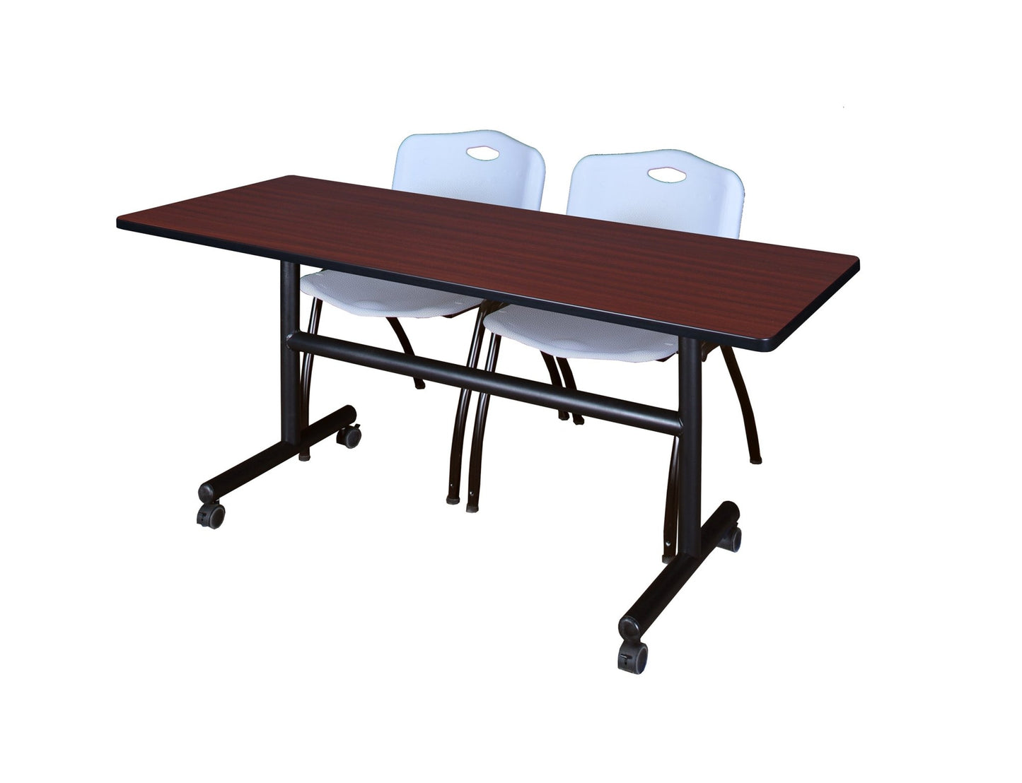 Regency Kobe Flip - Top Training Table & 2 M Stack Chairs 60"W x 24"D x 29"H (REG - MKFT6024 - 2M) - SchoolOutlet