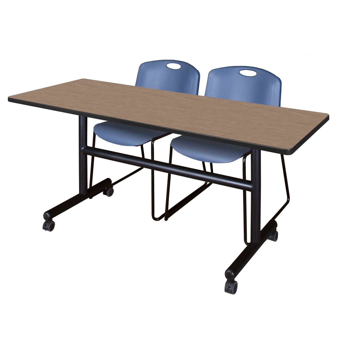 Regency Kobe Flip - Top Training Table & 2 Zeng Stack Chairs 60"W x 24"D x 29"H (REG - MKFT6024 - ZNG) - SchoolOutlet