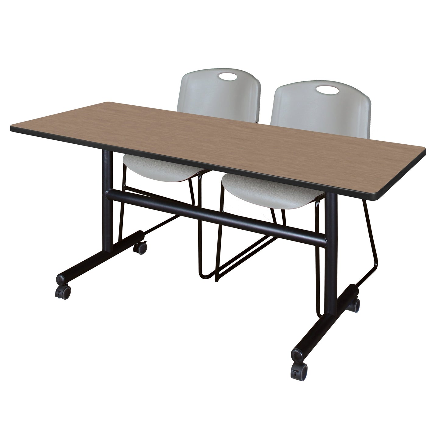 Regency Kobe Flip - Top Training Table & 2 Zeng Stack Chairs 60"W x 24"D x 29"H (REG - MKFT6024 - ZNG) - SchoolOutlet