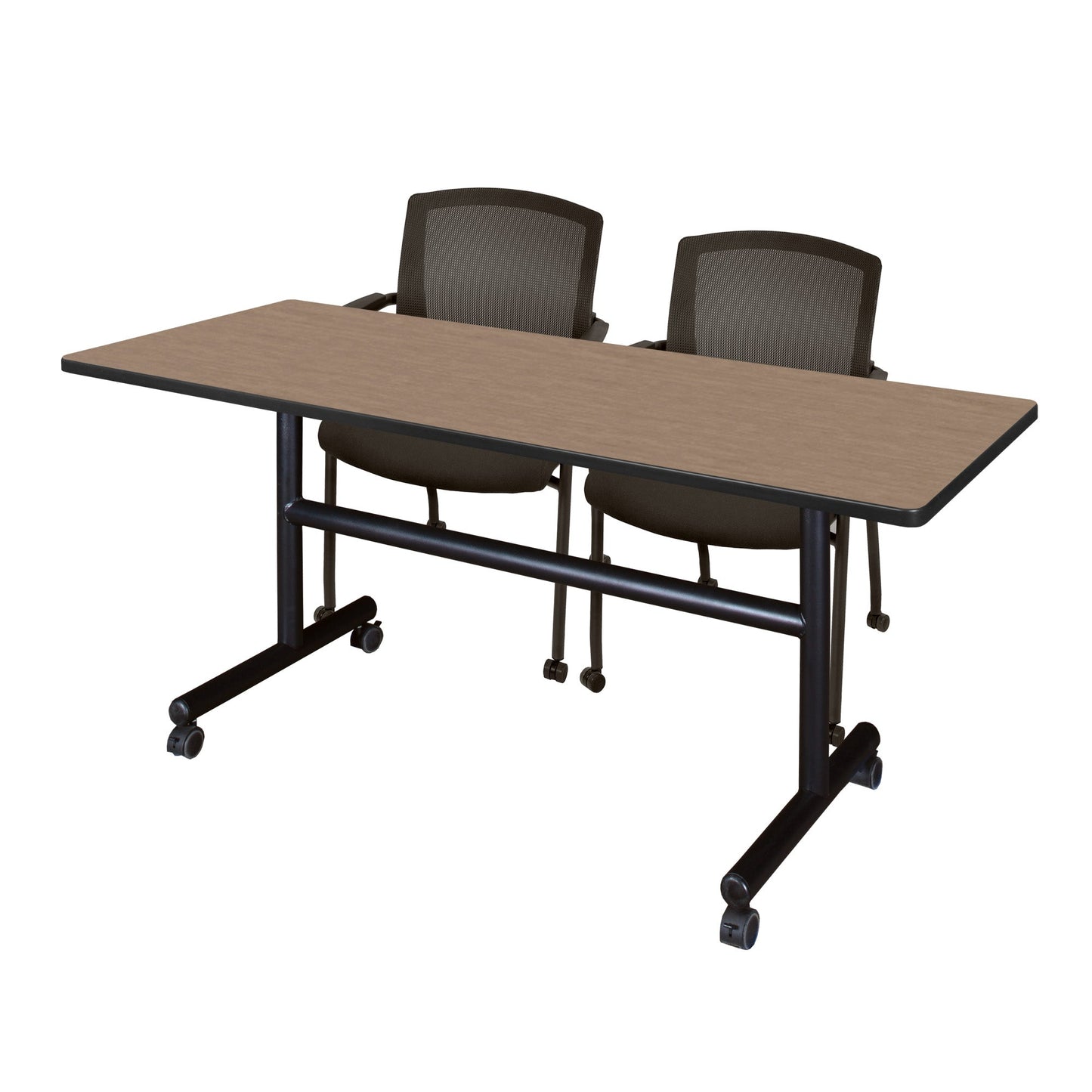 Regency Kobe Flip - Top Training Table & 2 Knight Mesh Chairs 60"W x 24"D x 29"H (REG - MKFT6024 - KNM) - SchoolOutlet