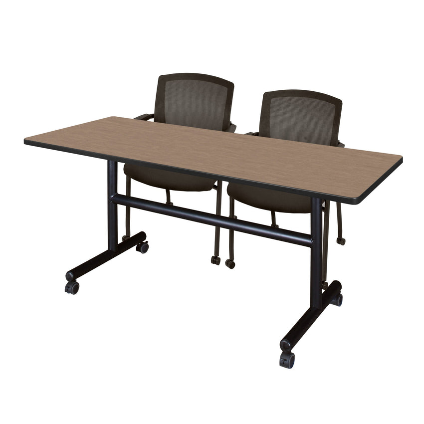 Regency Kobe Flip - Top Training Table & 2 Knight Mesh Chairs 60"W x 24"D x 29"H (REG - MKFT6024 - KNM) - SchoolOutlet