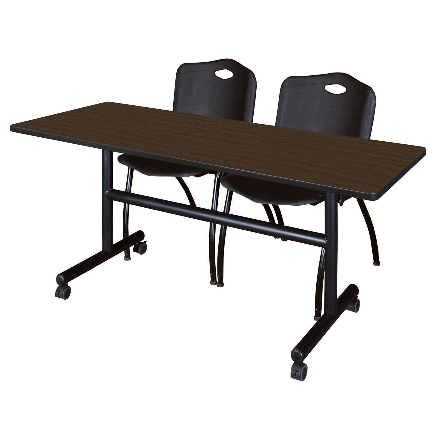 Regency Kobe Flip - Top Training Table & 2 M Stack Chairs 60"W x 24"D x 29"H (REG - MKFT6024 - 2M) - SchoolOutlet