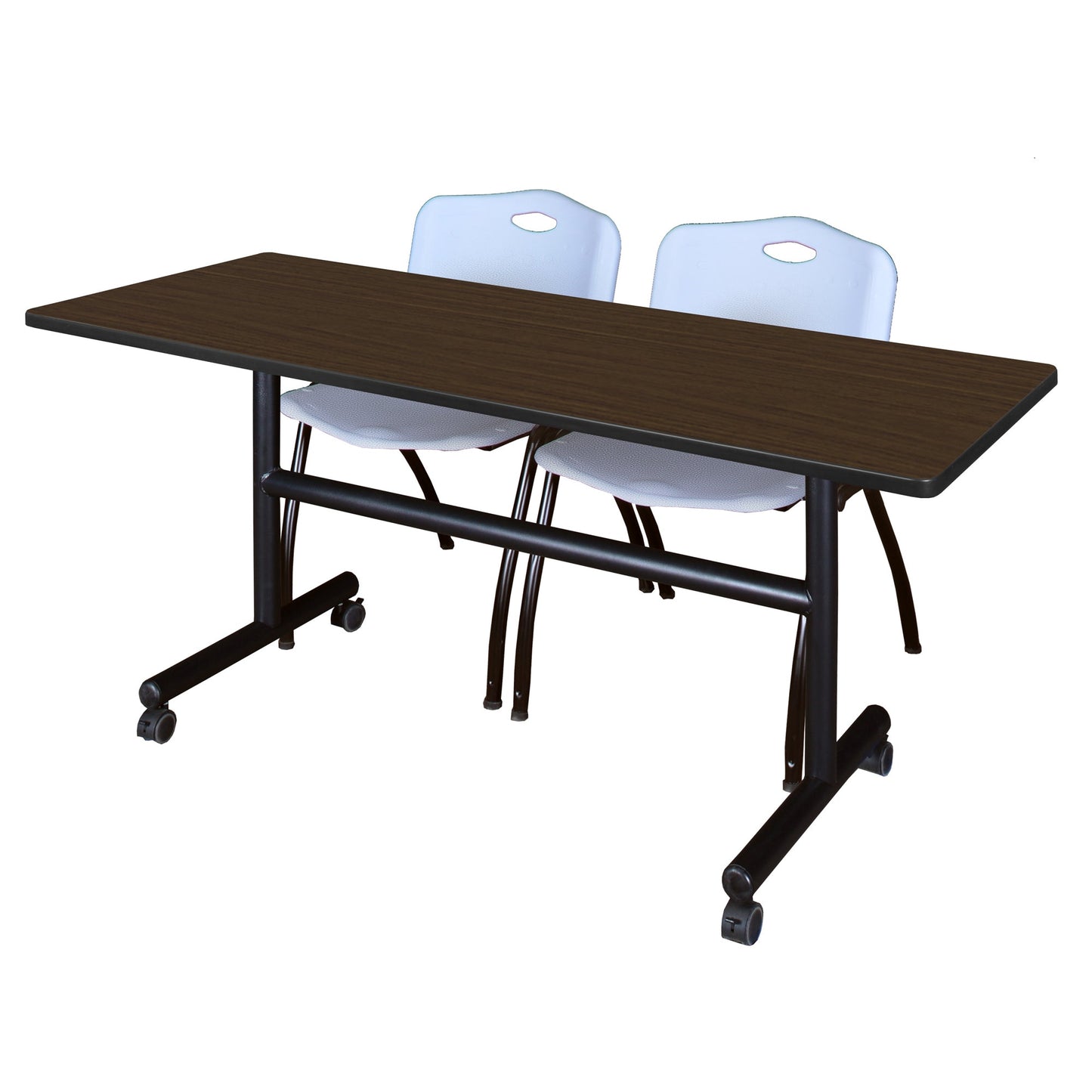 Regency Kobe Flip - Top Training Table & 2 M Stack Chairs 60"W x 24"D x 29"H (REG - MKFT6024 - 2M) - SchoolOutlet