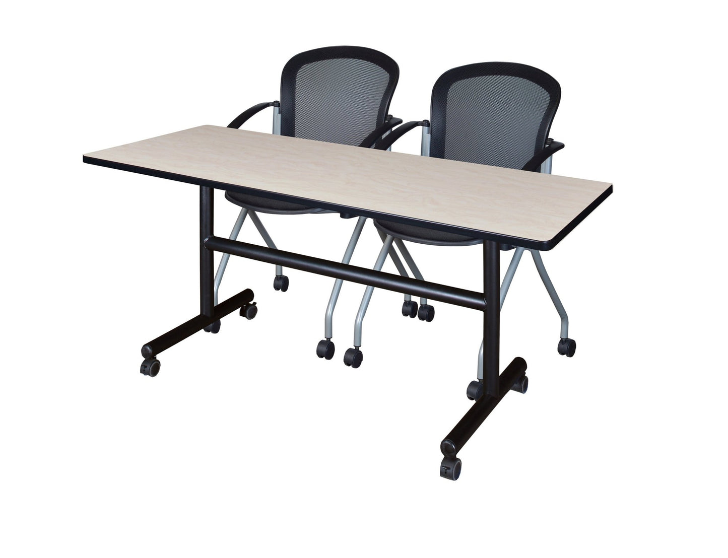 Regency Kobe Flip - Top Training Table & 2 Cadence Nesting Chairs 60"W x 24"D x 29"H (REG - MKFT6024 - CAD) - SchoolOutlet