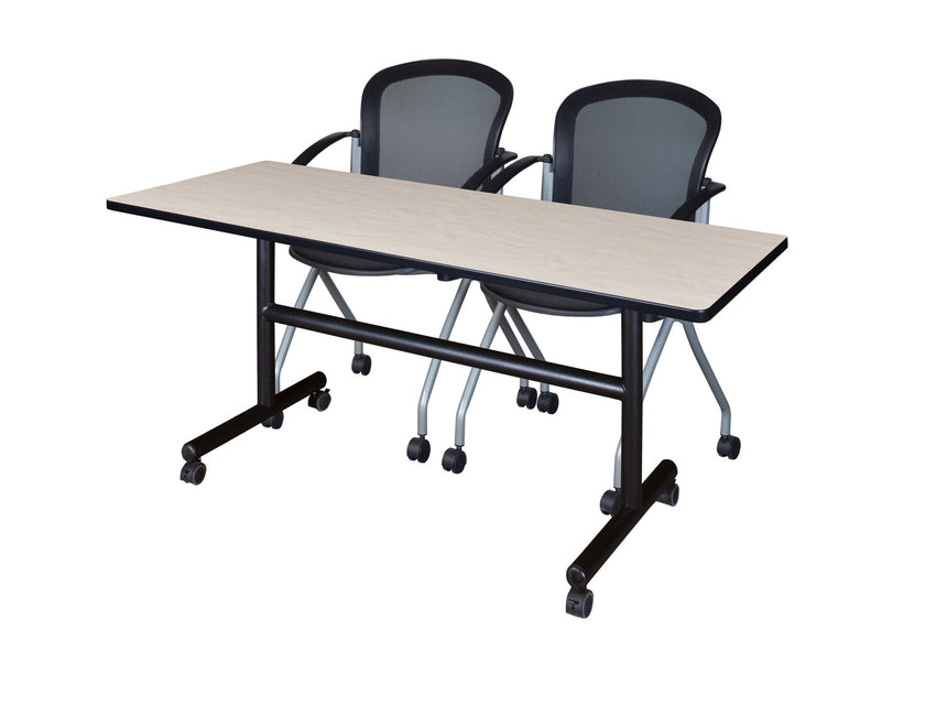 Regency Kobe Flip - Top Training Table & 2 Cadence Nesting Chairs 60"W x 24"D x 29"H (REG - MKFT6024 - CAD) - SchoolOutlet