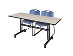 Regency Kobe Flip - Top Training Table & 2 Zeng Stack Chairs 60