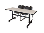 Regency Kobe Flip - Top Training Table & 2 Zeng Stack Chairs 60