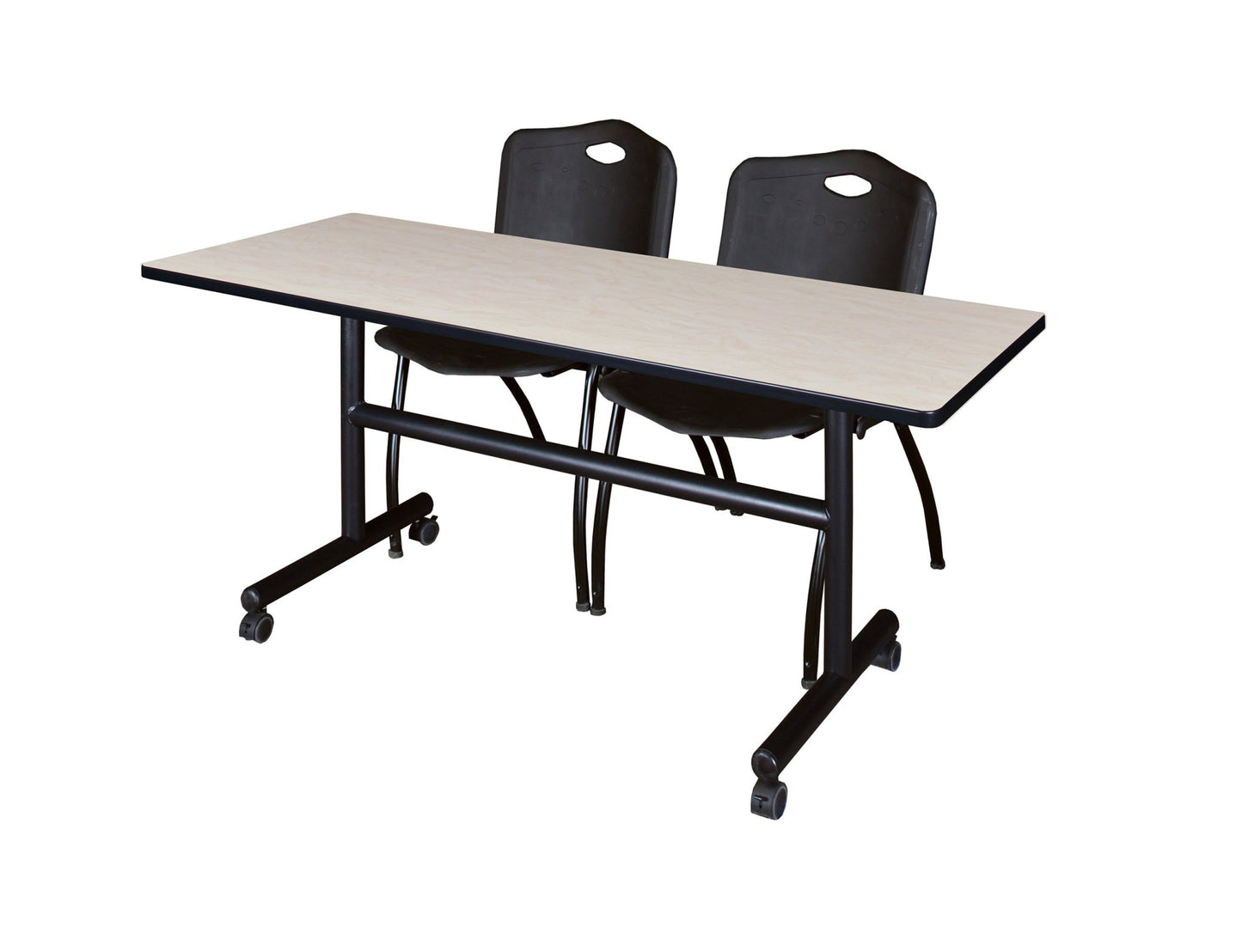 Regency Kobe Flip - Top Training Table & 2 M Stack Chairs 60"W x 24"D x 29"H (REG - MKFT6024 - 2M) - SchoolOutlet