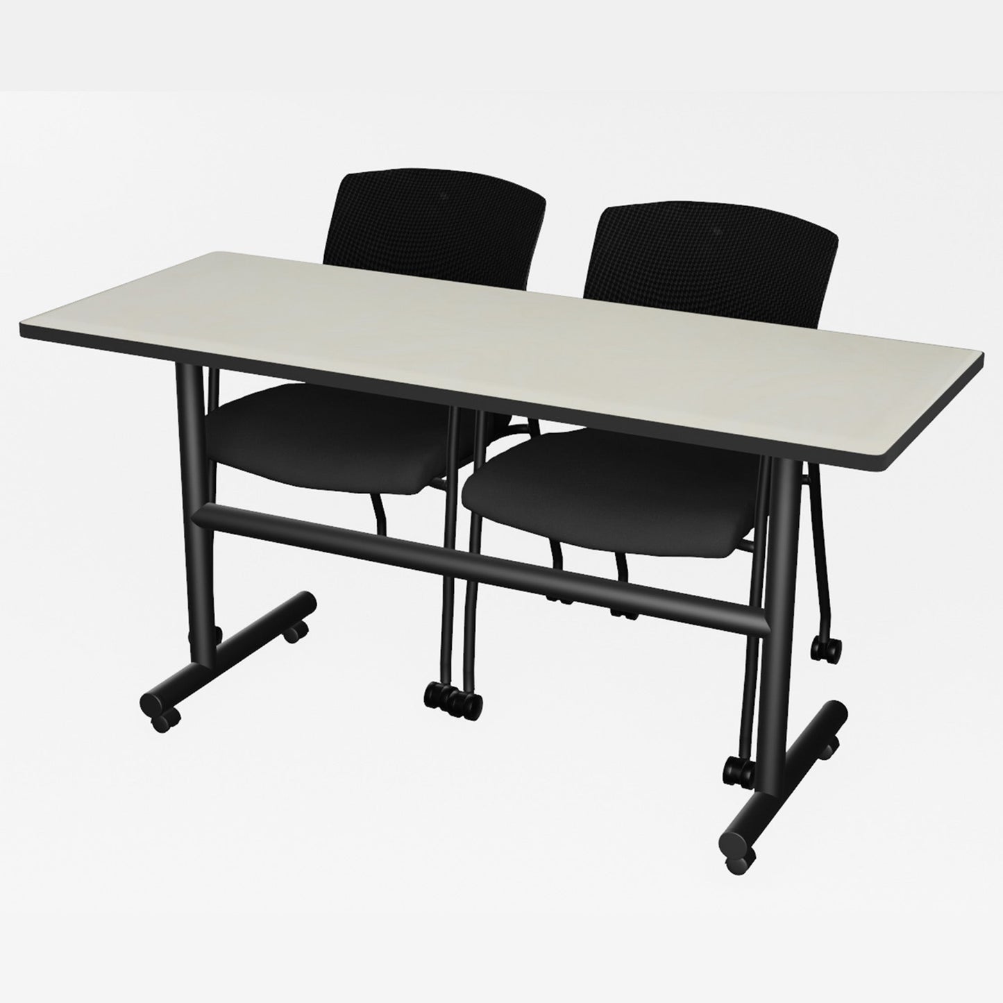 Regency Kobe Flip - Top Training Table & 2 Knight Mesh Chairs 60"W x 24"D x 29"H (REG - MKFT6024 - KNM) - SchoolOutlet