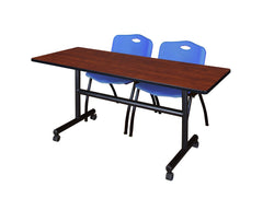 Regency Kobe Flip-Top Training Table & 2 M Stack Chairs Set 60"W x 30"D x 29"H (REG-MKFT6030-2M)