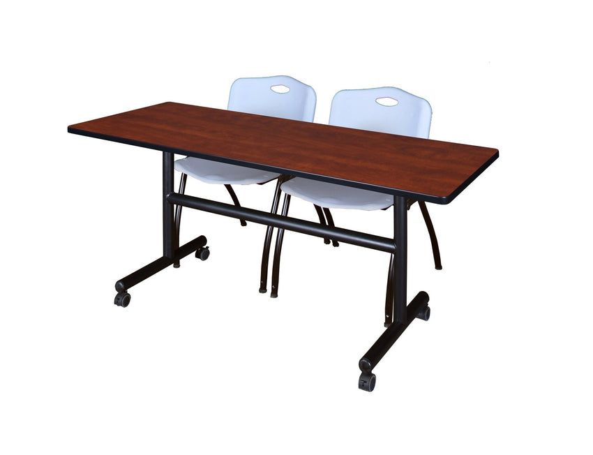 Regency Kobe Flip - Top Training Table & 2 M Stack Chairs Set 60"W x 30"D x 29"H (REG - MKFT6030 - 2M) - SchoolOutlet