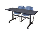 Regency Kobe Flip - Top Training Table & 2 Zeng Stack Chairs 60