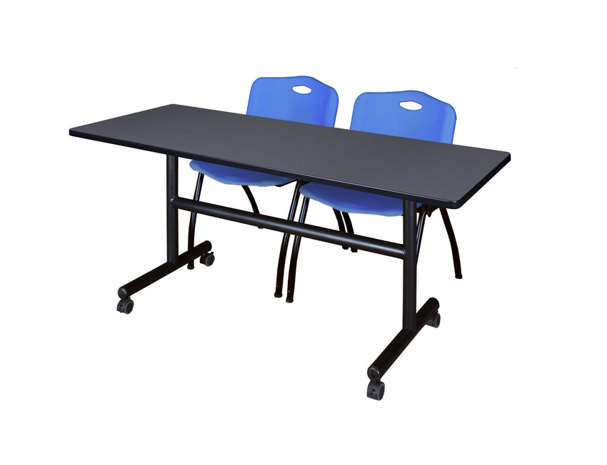 Regency Kobe Flip - Top Training Table & 2 M Stack Chairs Set 60"W x 30"D x 29"H (REG - MKFT6030 - 2M) - SchoolOutlet