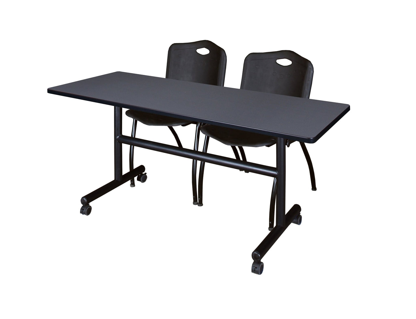 Regency Kobe Flip - Top Training Table & 2 M Stack Chairs Set 60"W x 30"D x 29"H (REG - MKFT6030 - 2M) - SchoolOutlet