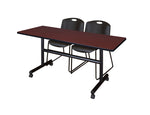 Regency Kobe Flip - Top Training Table & 2 Zeng Stack Chairs 60