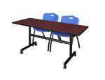 Regency Kobe Flip - Top Training Table & 2 M Stack Chairs Set 60