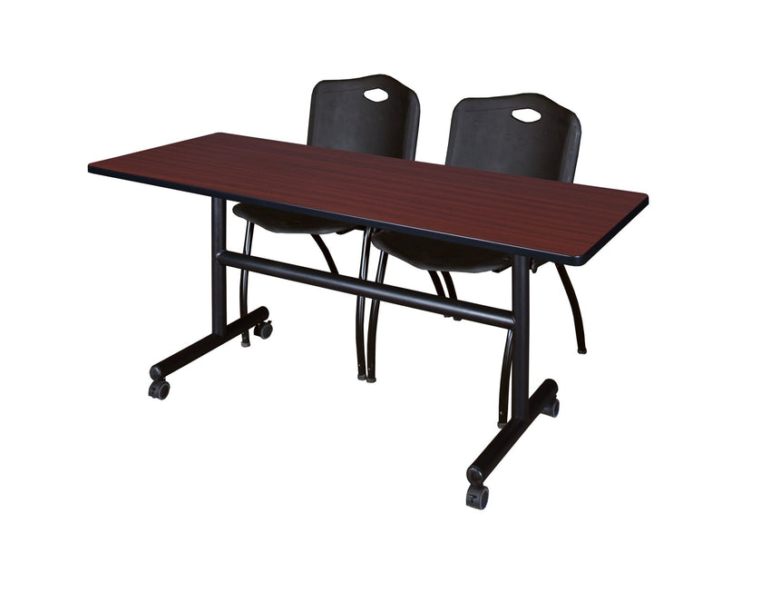 Regency Kobe Flip - Top Training Table & 2 M Stack Chairs Set 60"W x 30"D x 29"H (REG - MKFT6030 - 2M) - SchoolOutlet