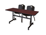 Regency Kobe Flip - Top Training Table & 2 M Stack Chairs Set 60