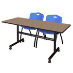 Regency Kobe Flip - Top Training Table & 2 M Stack Chairs Set 60